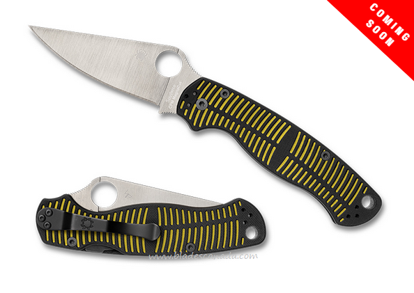 (Coming Soon) Spyderco Para Military 2 Salt, CPM Magnacut, G10 Black/Yellow, C81GBKYLMCP2