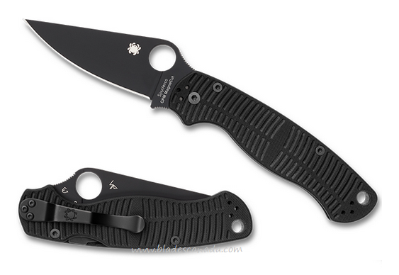 Spyderco Para Military 2 Salt Folding Knife, CPM Magnacut Black, G10 Black, C81GMCBKP2