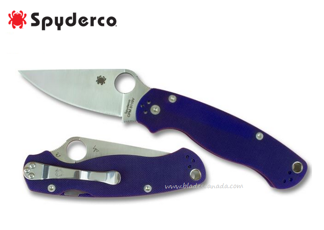 Spyderco Para Military 2 Compression Lock Folding Knife, CPM S110V, G10 Blue, C81GPDBL2