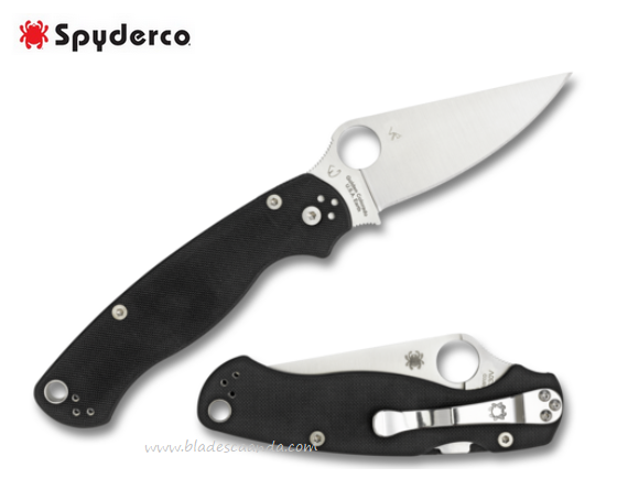 Spyderco Para Military 2 Compression Lock Left Handed Folder, CPM S45VN, G10 Black, C81GPLE2 - Click Image to Close