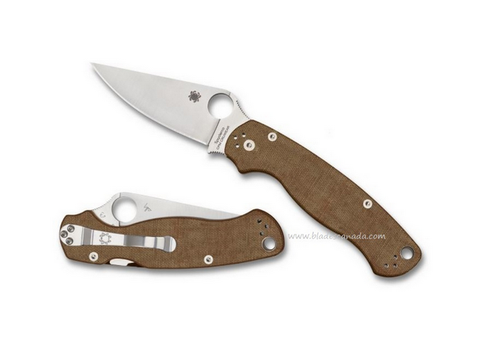 Spyderco Para Military 2 Folding Knife, CruWear, Micarta, Compression Lock, C81MPCW2