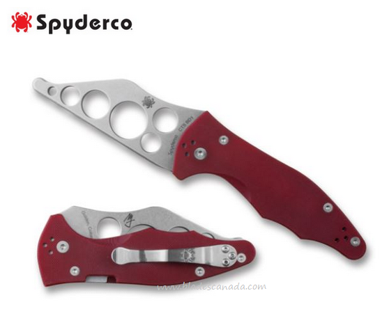 Spyderco Yojimbo 2 Compression Lock Folding Trainer, CTS BD1, G10 Red, C85TR2 - Click Image to Close