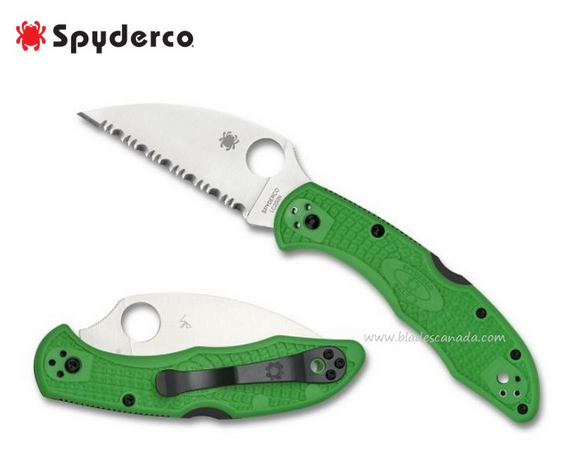 Spyderco Salt 2 Folding Knife, LC200N Wharncliffe Blade, FRN Green, C88FSWCGR2