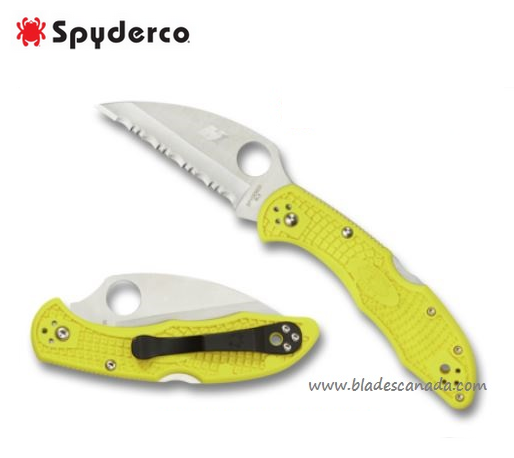 Spyderco Salt 2 Folding Knife, H1 Steel, Wharncliffe Blade, FRN Yellow, C88WCYL2 - Click Image to Close