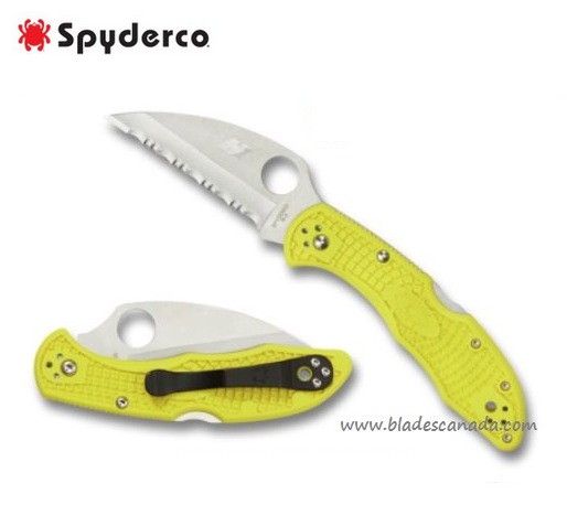 Spyderco Salt 2 Folding Knife, H1 Steel, Wharncliffe Blade, FRN Yellow, C88SWCYL2