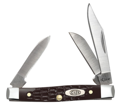 Case Small Stockman Slipjoint Folding Knife, Stainless, Synthetic Brown Jig, 00081