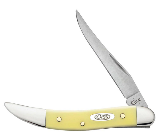 Case Small Texas Toothpick Slipjoint Folding Knife, Carbon, Synthetic Yellow, 00091