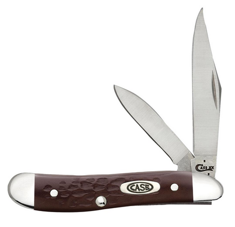 Case Peanut Slipjoint Folding Knife, Stainless, Synthetic Brown Jig, 00046