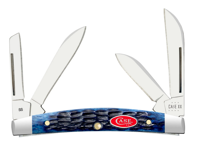 Case Small Congress Slipjoint Folding Knife, Stainless Steel, Blue Bone Jig, 06893