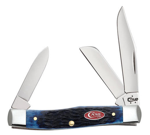 Case Medium Stockman Slipjoint Folding Knife, Stainless Steel, Blue Bone Jig, 07049