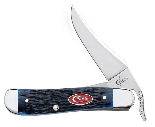 Case RussLock Slipjoint Folding Knife, Stainless, Rogers Jig Navy Blue Bone, 07057