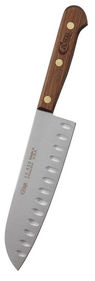 Case Santoku Kitchen Knife, Stainless 7", Wanut Handle, 07322