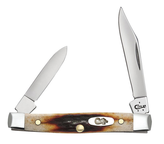 Case Small Pen Slipjoint Folding Knife, Stainless, Stag Red, 09581