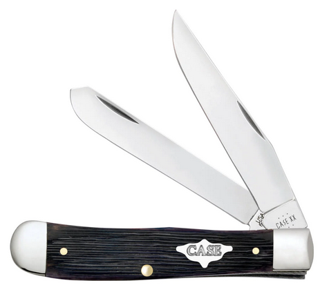 Case Trapper Slipjoint Folding Knife, Stainless, Barnboard Jig Purple Bone, 09700