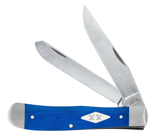 Case Trapper Slipjoint Folding Knife, Stainless, G10 Blue, 16750