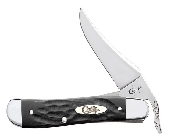 Case RussLock Folding Knife, Stainless, Synthetic Jigged Black, 18224