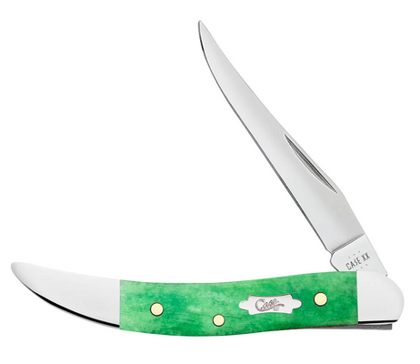 Case Small Texas Toothpick Slipjoint Folding Knife, Stainless, Bone Emerald Green, 19941