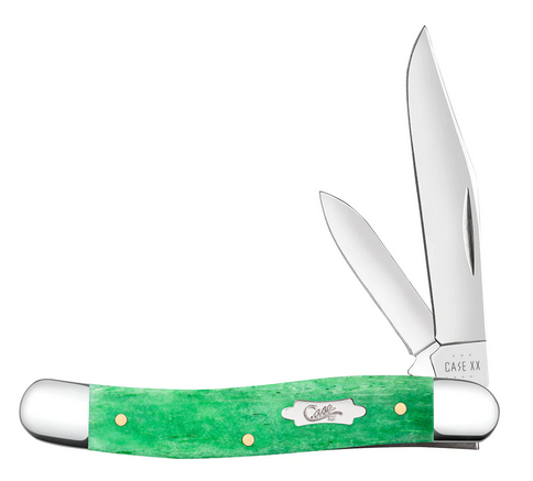 Case Medium Jack Slipjoint Folding Knife, Stainless, Bone Emerald Green, 19946