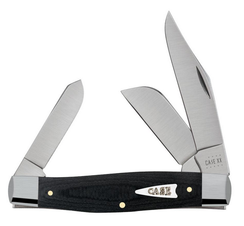 Case Large Stockman Slipjoint Folding Knife, Stainless, Micarta Black, 27732