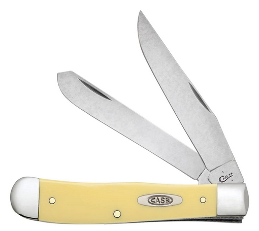Case Trapper Slipjoint Folding Knife, Stainless, Synthetic Yellow, 30114