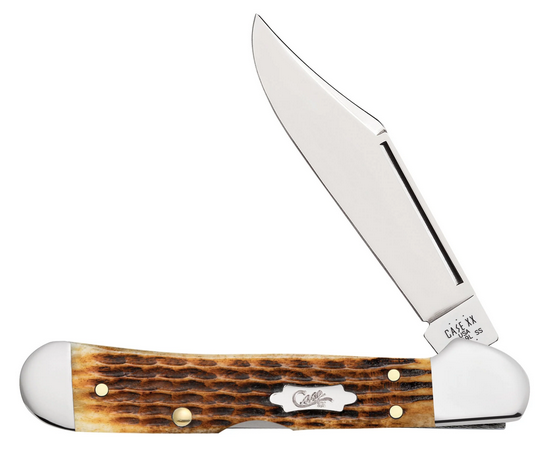 Case Mini CopperLock Folding Knife, Stainless, Jig Antique Bone, 52849