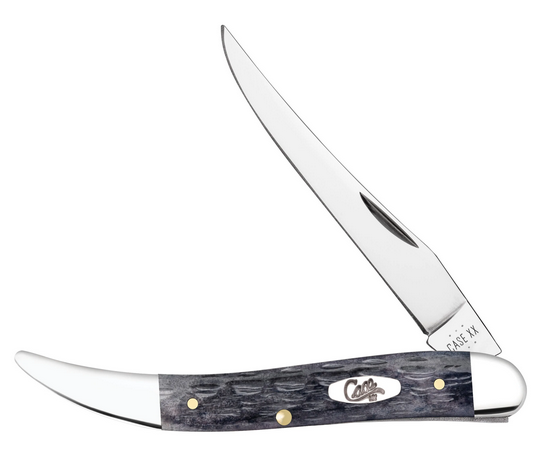Case Medium Texas Toothpick Slipjoint Folding Knife, Stainless, Jig Grey Bone, 58421