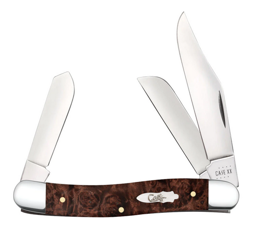 Case Stockman Slipjoint Folding Knife, Stainless, Maple Burl Wood, 64065