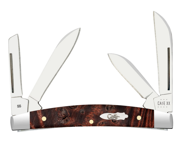 Case Small Congress Slipjoint Folding Knife, Stainless, Maple Burl Wood, 64069