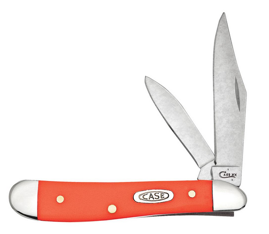 Case Peanut Slipjoint Folding Knife, Stainless, Synthetic Orange, 80504