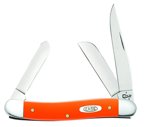 Case Medium Stockman Slipjoint Folding Knife, Stainless, Synthetic Orange, 80509