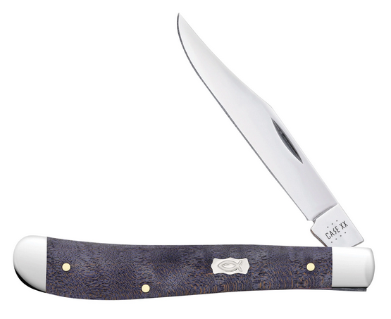 Case Slimline Trapper Slipjoint Folding Knife, Stainless, Purple Curly Maple, 80546