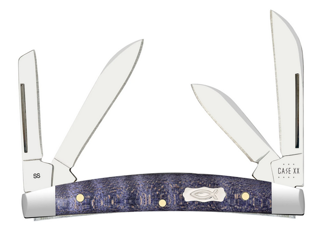 Case Small Congress Slipjoint Folding Knife, Stainless, Purple Curly Maple, 80548