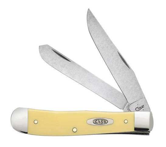 Case Trapper Slipjoint Folding Knife, Stainless, Synthetic Yellow, 81091