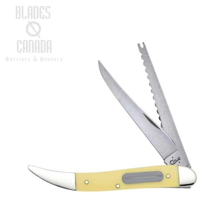 Case Fishing Slipjoint Folding Knife, Stainless, Synthetic Yellow, 00120