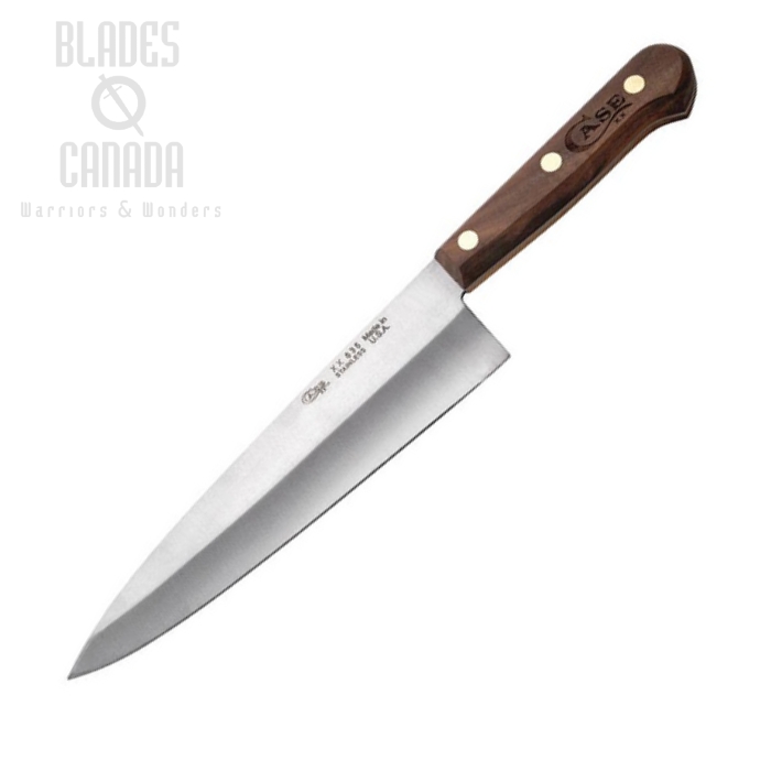 Case Chef's Kitchen Knife, Stainless 8", Walnut Wood, 07316