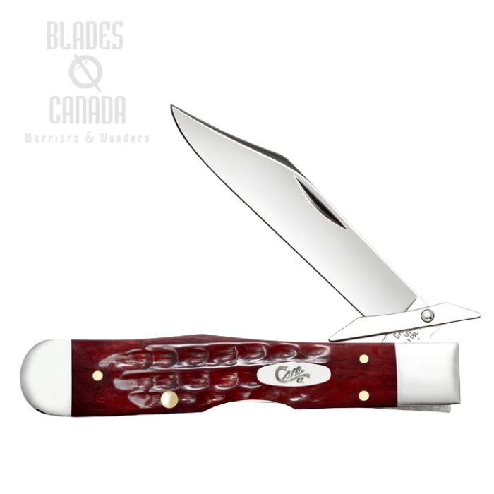 (image for) Case Pocket Worn Corn Cob Cheetah Cub Back Lock Folding Knife, Tru-Sharp Stainless, Bone Old Red, 10309