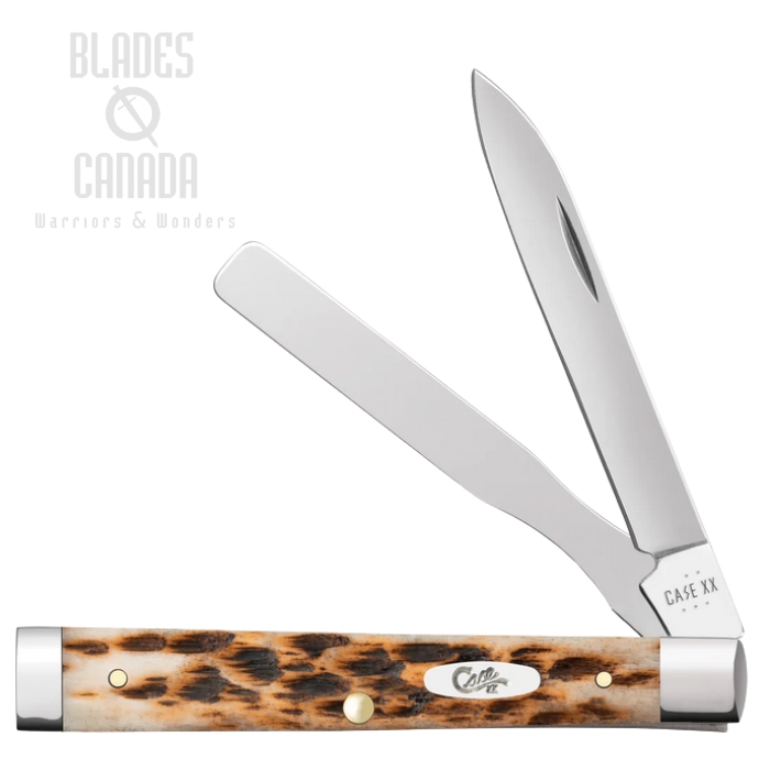 Case Baby Doc Peach Seed Jig Slipjoint Folding Knife, Tru-Sharp Stainless, Bone Amber, 10797