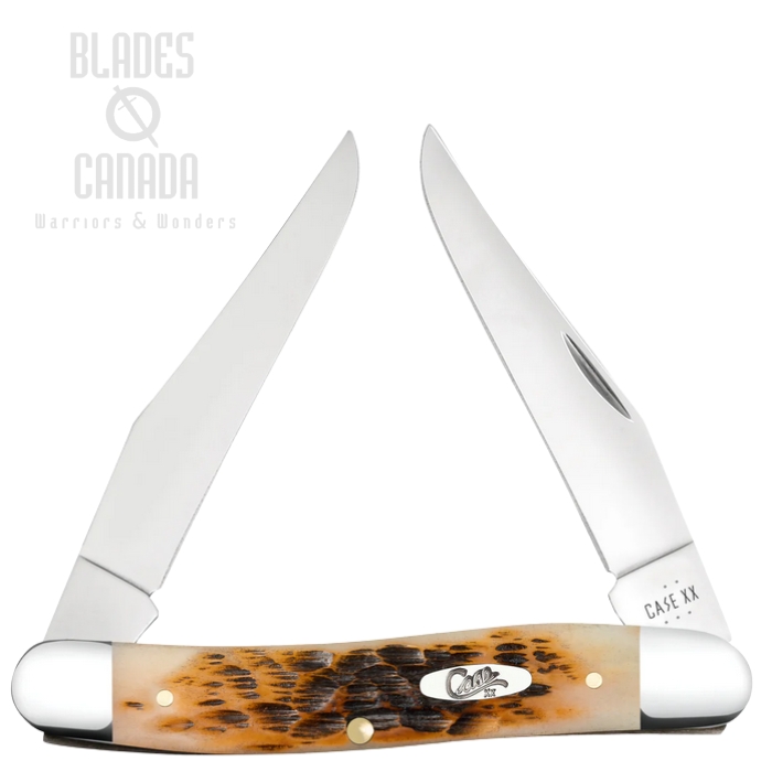 Case Baby Doc Peach Seed Jig Slipjoint Folding Knife, Tru-Sharp Stainless, Bone Amber Muskrat, 10798