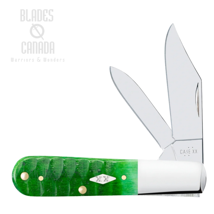 (image for) Case Barlow Gator Slipjoint Folding Knife, Tru-Sharp Stainless, Bone Bright Green, 11443