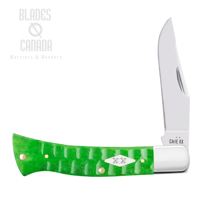(image for) Case Gator Axe Handle Slipjoint Folding Knife, Tru-Sharp Stainless, Bone Bright Green, 11445