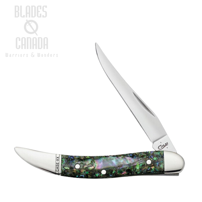 Case Small Texas Toothpick Slipjoint Folding Knife, Stainless, Albalone Handle, 12002