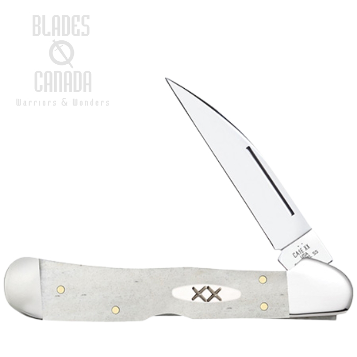 Case Smooth Copperlock Back Lock Folding Knife, Tru-Sharp Stainless, Bone Natural, 13319