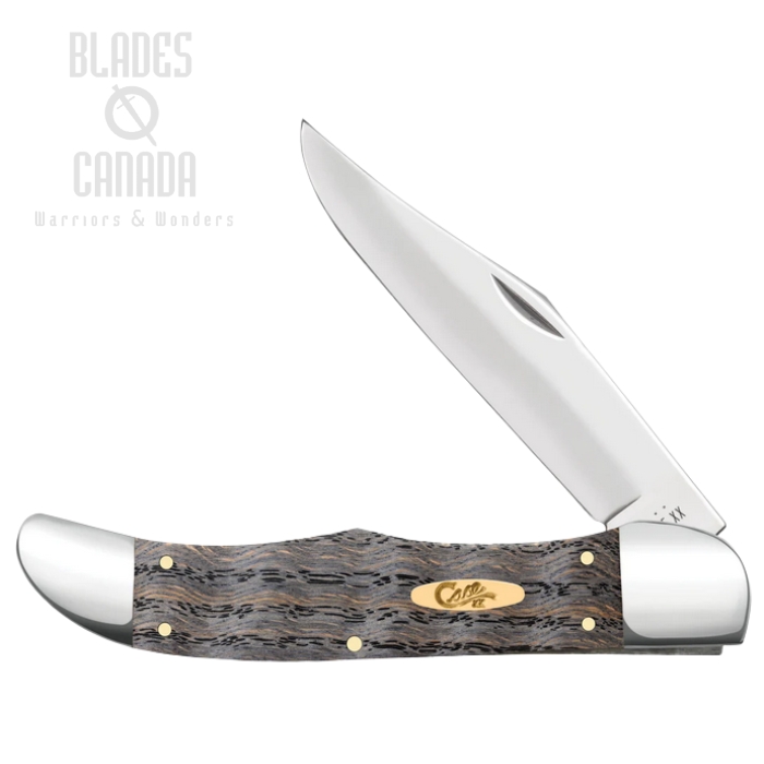 Case Smooth Folding Hunter, Tru-Sharp Stainles, Wood Black Curly Oak, 14008