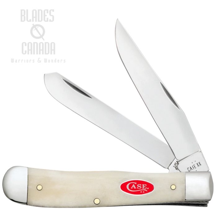 (image for) Case Trapper Slipjoint Folding Knife, Tru-Sharp Stainless, Bone Natural Smooth, 14020