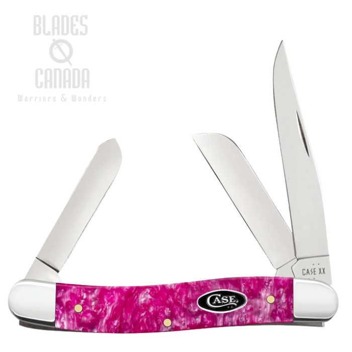 (image for) Case Medium Stockman Slipjoint Folding Knife, Tru-Sharp Stainless, Kirinite Pink Crackle, 16161