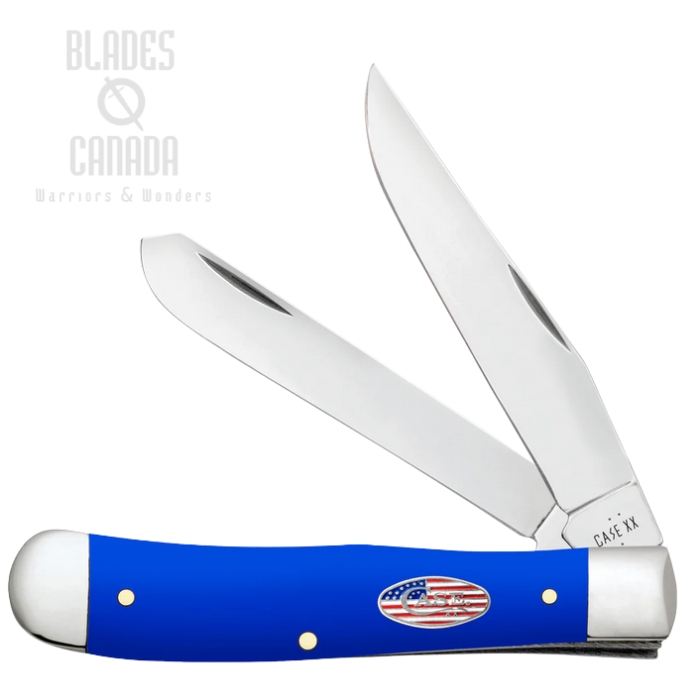 (image for) Case Trapper Slipjoint Folding Knife, Tru-Sharp Stainless, Synthetic Royal Blue, 16400