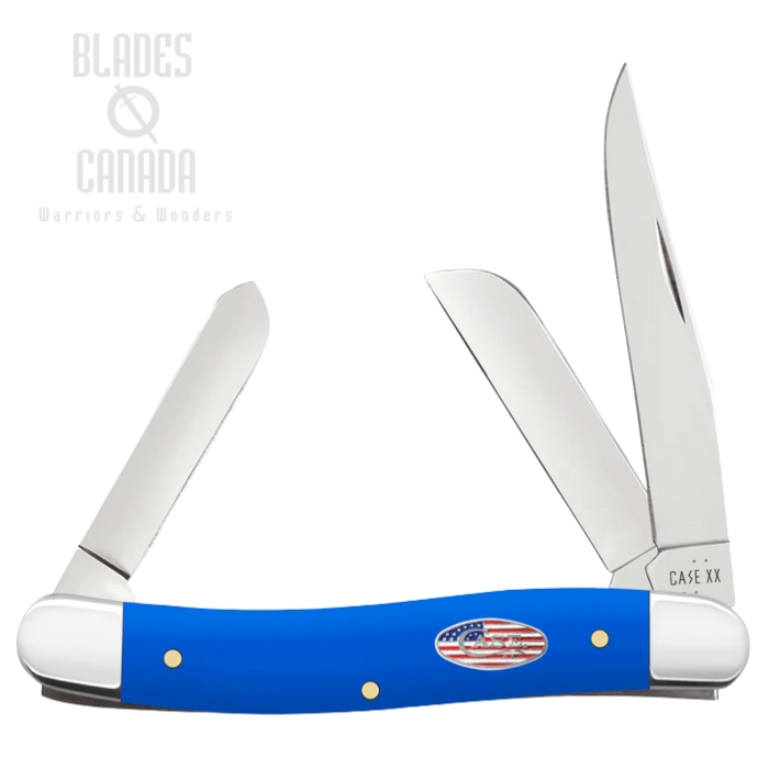 (image for) Case Medium Stockman Slipjoint Folding Knife, Tru-Sharp Stainless, Synthetic Royal Blue, 16402