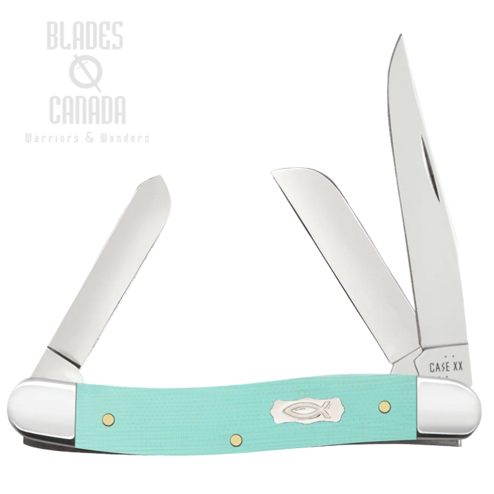 (image for) Case Medium Stockman Slipjoint Folding Knife, Tru-Sharp Stainless, G10 Seafoam Green, 18111