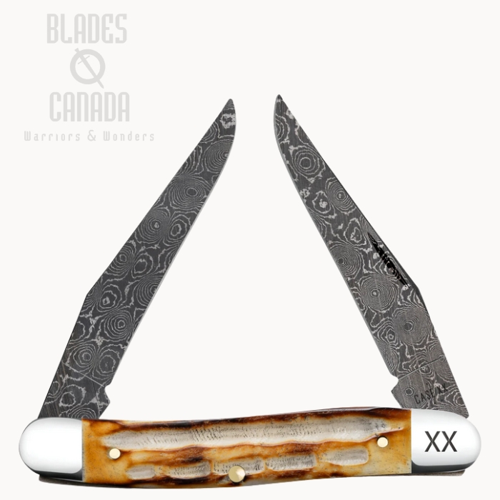 Case Deep Canyon Jig Muskrat Slipjoint Folding Knife, Damascus Dam-Bowl, Jigged Bone Burnt Natural, 27231 (image for) Case Deep Canyon Jig Muskrat Slipjoint Folding Knife, Damascus Dam-Bowl, Jigged Bone Burnt Natural, 27231