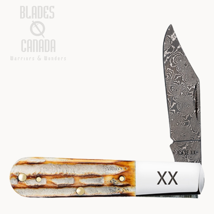 Case Deep Canyon Jig Barlow Slipjoint Folding Knife, Damascus Dam-Bowl, Jigged Bone Burnt Natural, 27232 (image for) Case Deep Canyon Jig Barlow Slipjoint Folding Knife, Damascus Dam-Bowl, Jigged Bone Burnt Natural, 27232